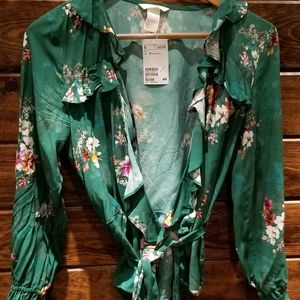 Tropic floral long sleeve top